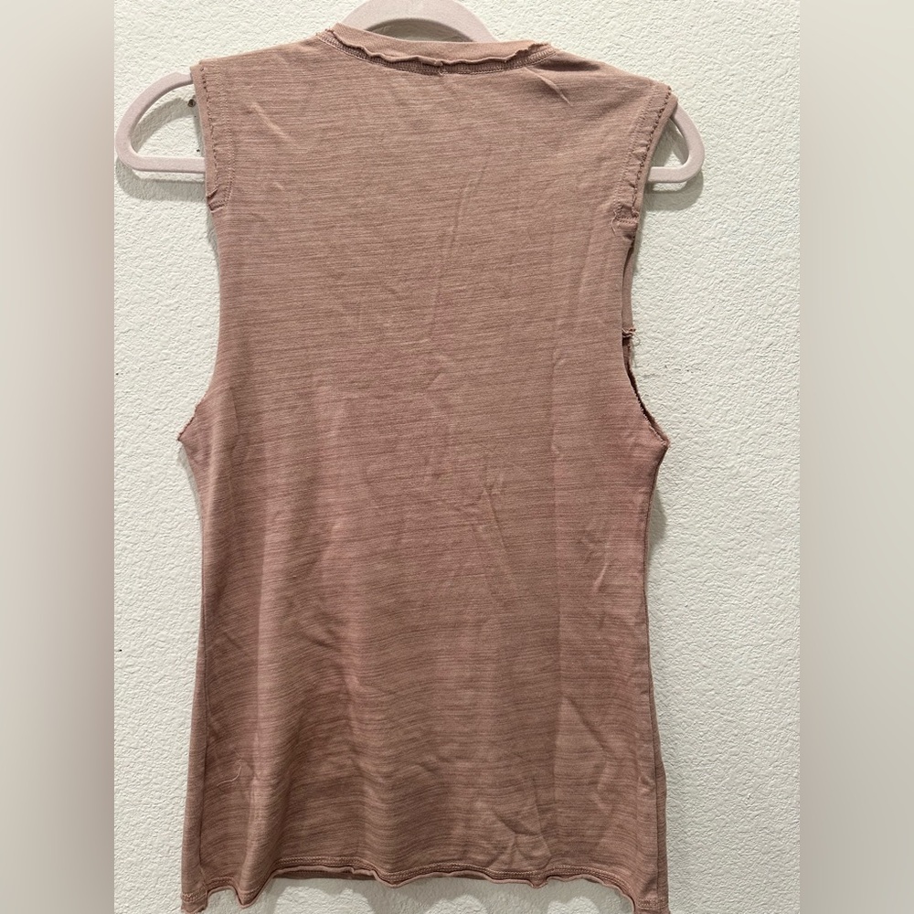 NWOT Aratta Distressed Ribbed Tank - Mauve - Picture 2 of 5
